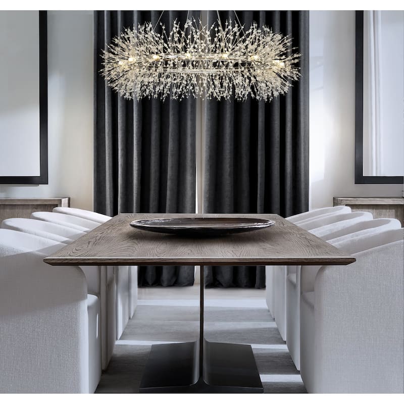 16-Lights Stainless Steel Firework Crystal Chandelier In Antique Bronze For Living Room And Dining Room - W47.2" x H 27.5"