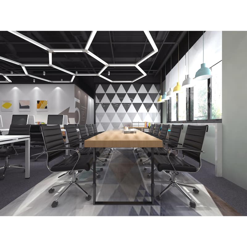 Modern Designer Mid-back Ribbed Faux Leather Tilting Task Chair