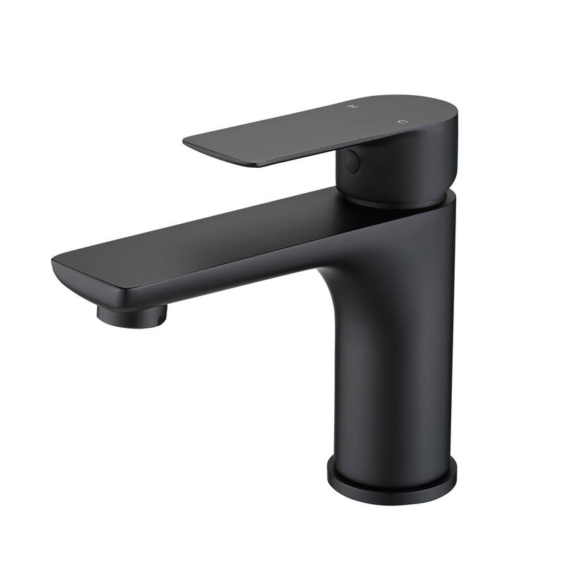 Topcraft Single Handle Stainless Steel Bathroom Sink Faucet - Matte Black