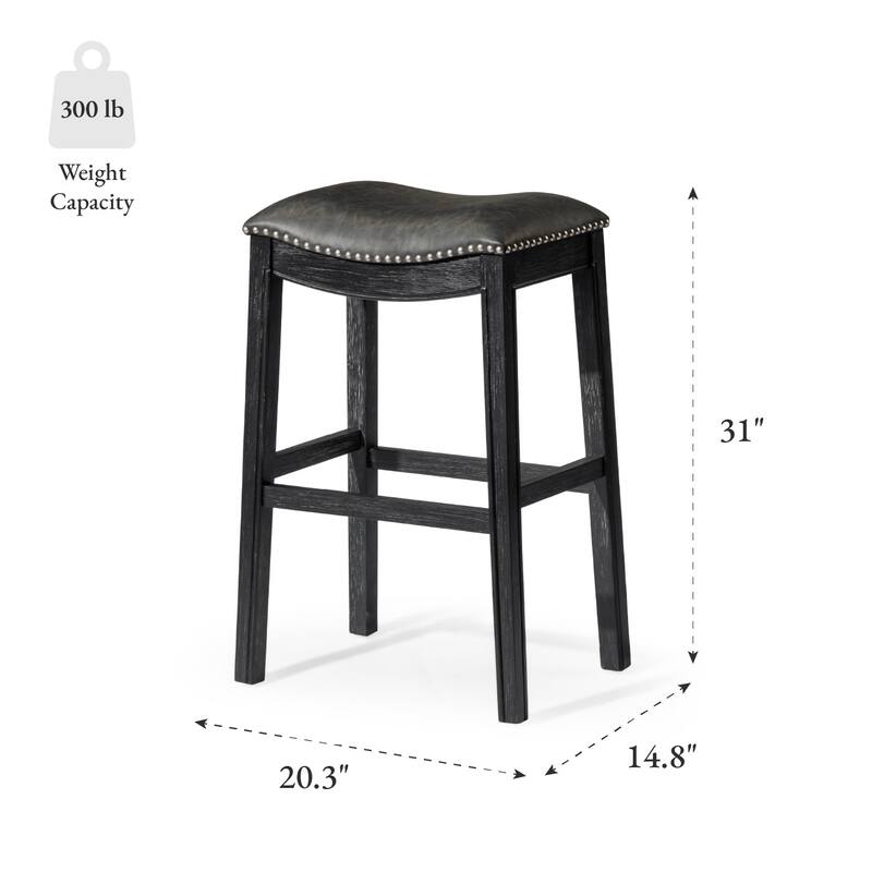 Maven Lane 31" Adrien Saddle Kitchen Bar Height Stool - N/A