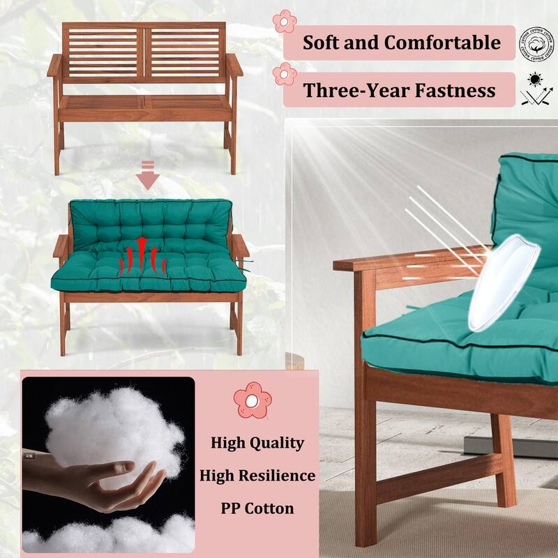 Porch Swing Replacement Cushion, 55in Outdoor Bench Cushions with Backrest Thicken 4"