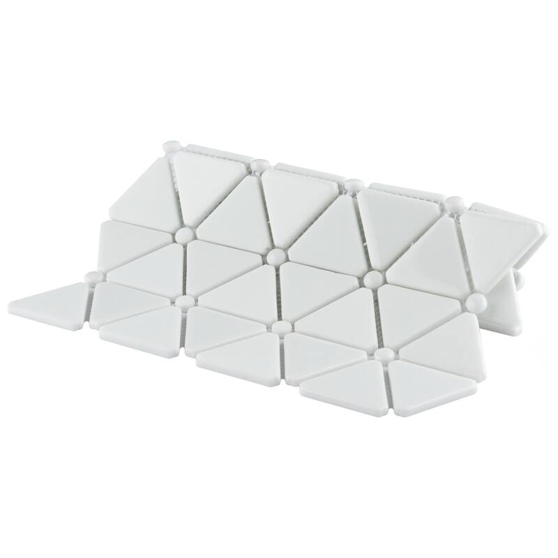 Merola Tile Expressions Treux White 10-1/8" x 12-7/8" Glass Floor and Wall Tile