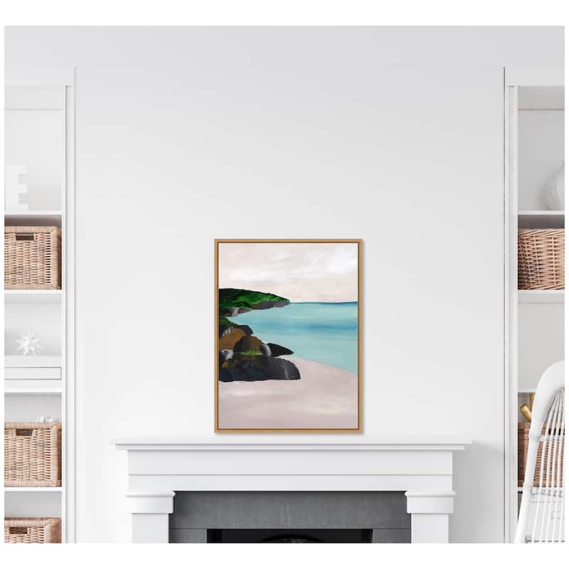 Kate and Laurel Sylvie Seascape Framed Canvas by Nikita Jariwala