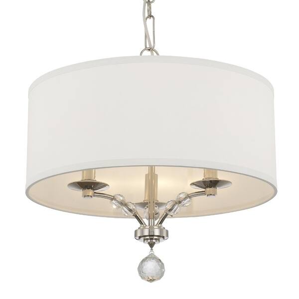 slide 2 of 7, Mirage 3 Light Nickel Mini Chandelier - 18'' W x 19'' H 18'' W x 19'' H