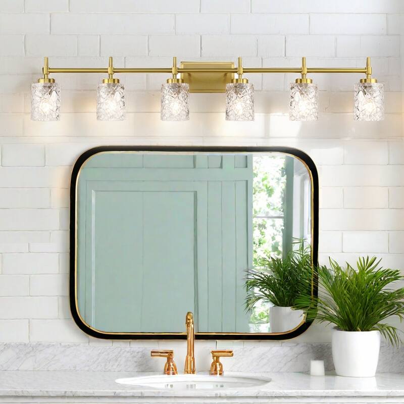 Acroma Dimmable Bathroom Vanity Light with Textured glass shade