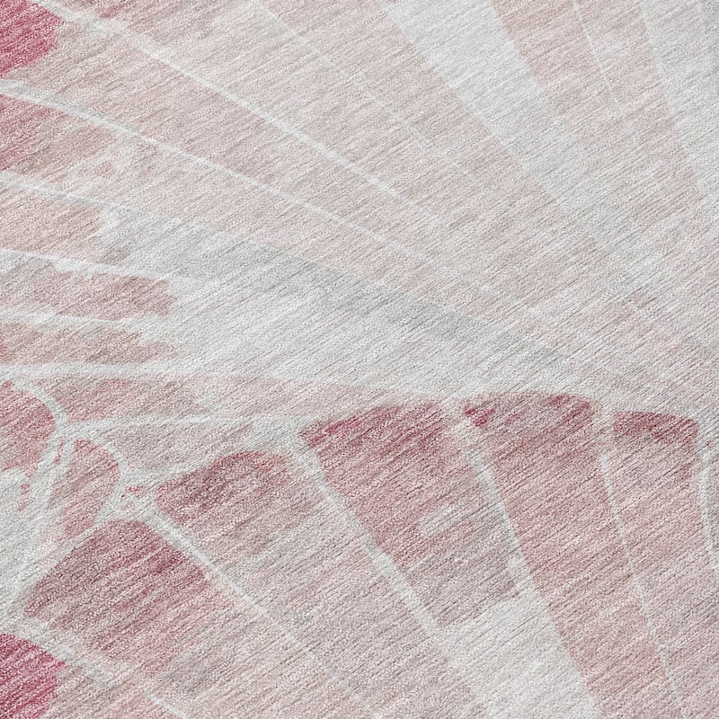 Machine Washable Indoor/ Outdoor Modern Fan Chantille Rug