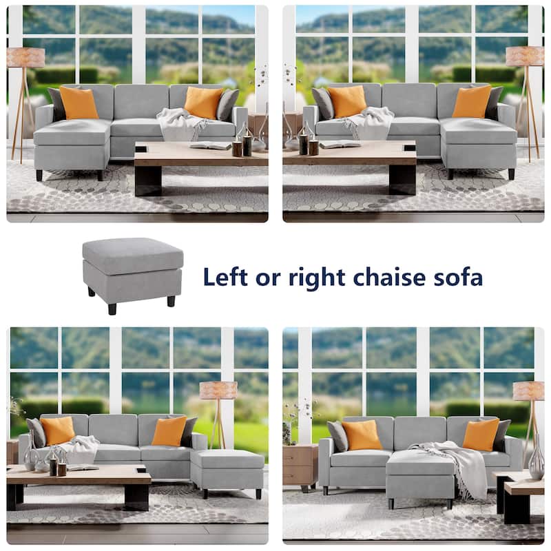 Futzca Modern Convertible Sectional Sofa L-Shaped Couch