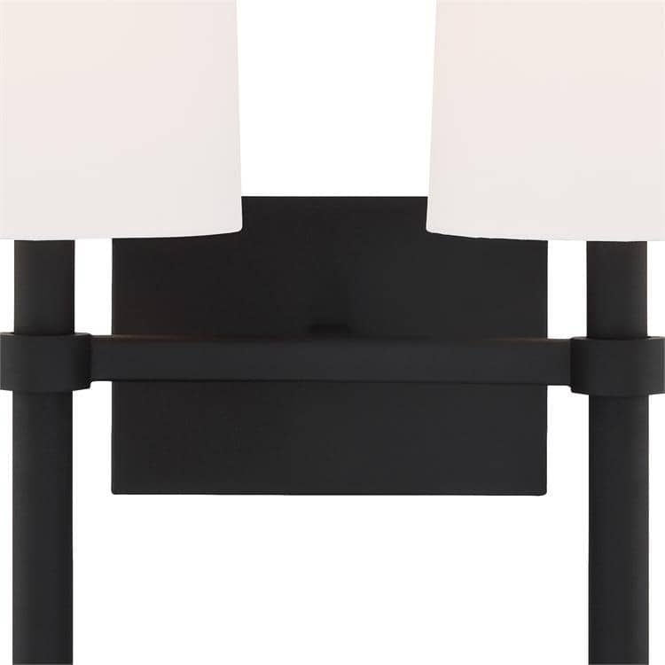 Bromley 2 Light Black Forged Wall Mount - 13.75'' W x 18.37'' H x 7.125'' D
