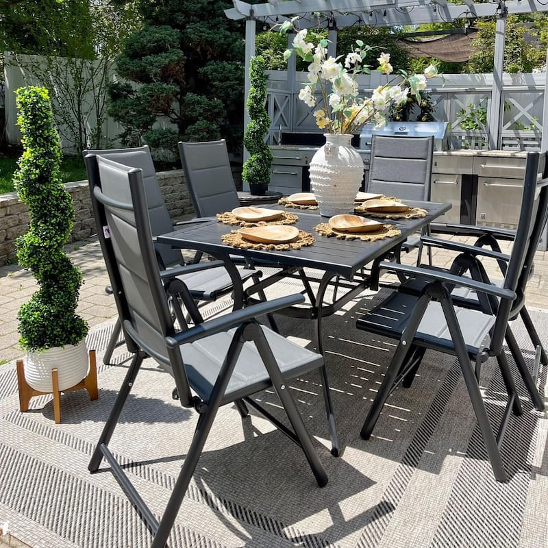 PURPLE LEAF Outdoor Patio Dining Set Folding Chairs And Table