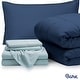 preview thumbnail 43 of 79, Bare Home Bed-in-a-Bag Down Alternative Comforter & Sheet Set Dark Blue/Light Blue - Twin