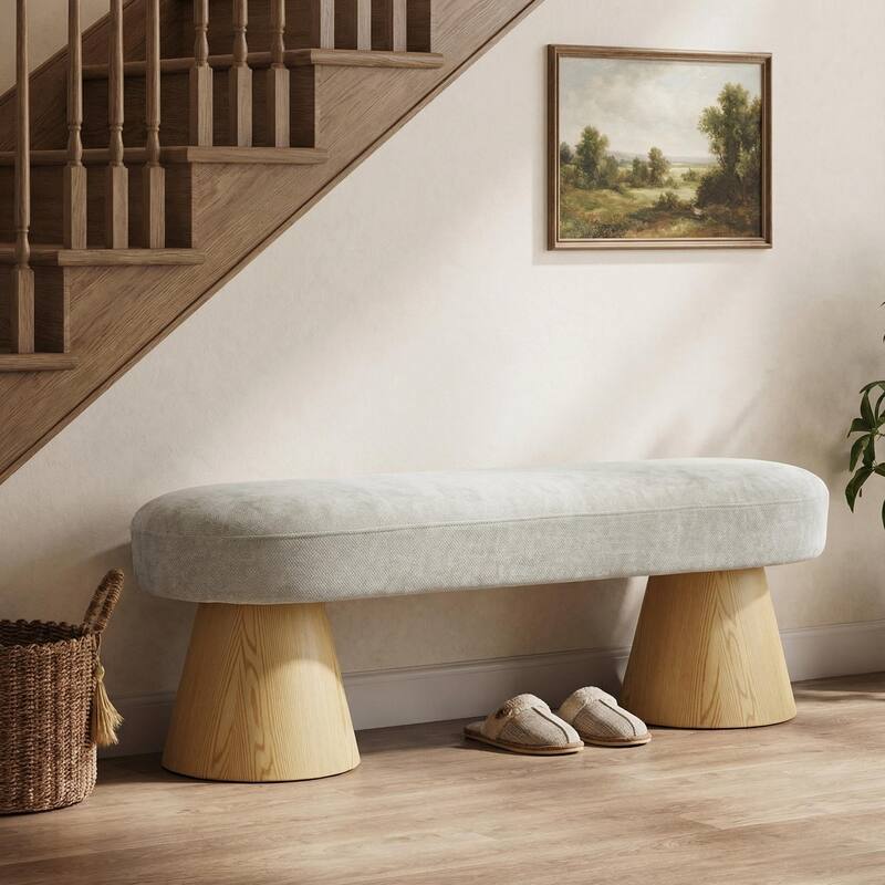 Christopher Knight Home - Modern Upholstered Storage-Free Dining Bench with Chenille Fabric