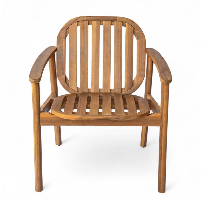 Christopher Knight Home - Evergrove Outdoor Acacia Wood 5-Piece Dining Set with Cushioned Chairs