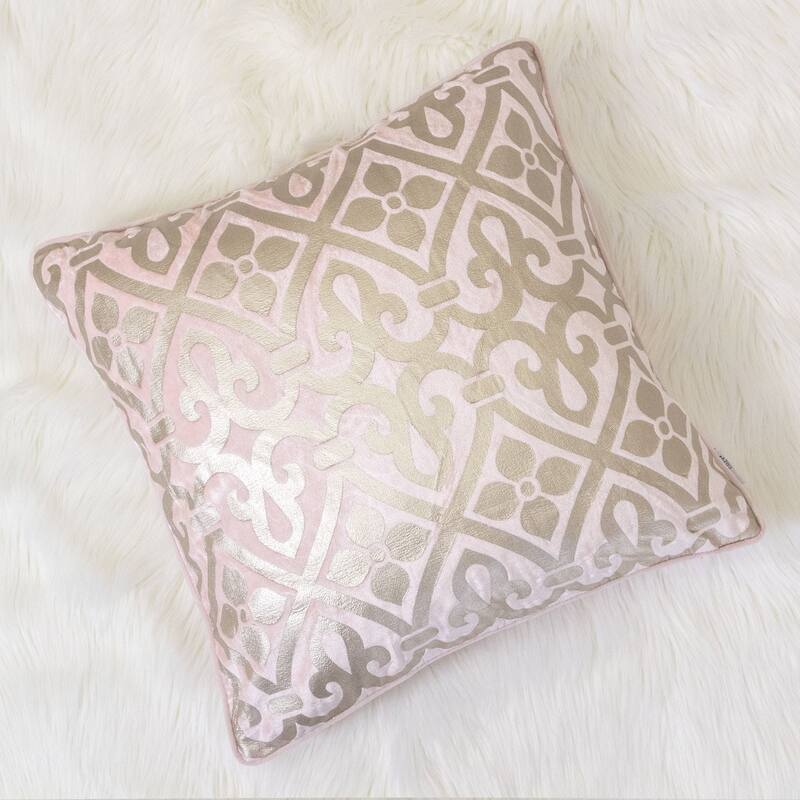 Homey Cozy Foil Print Vintage Throw Pillow Cover & Insert