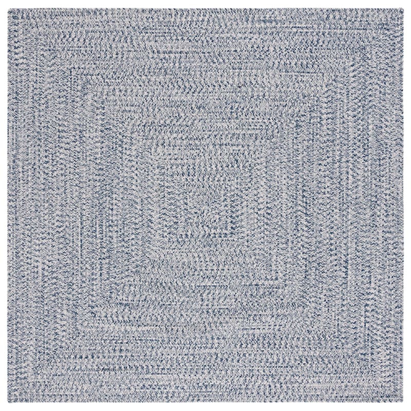 SAFAVIEH Handmade Braided Sakineh Casual Rug - 9' x 9' Square - Dark Blue/Ivory