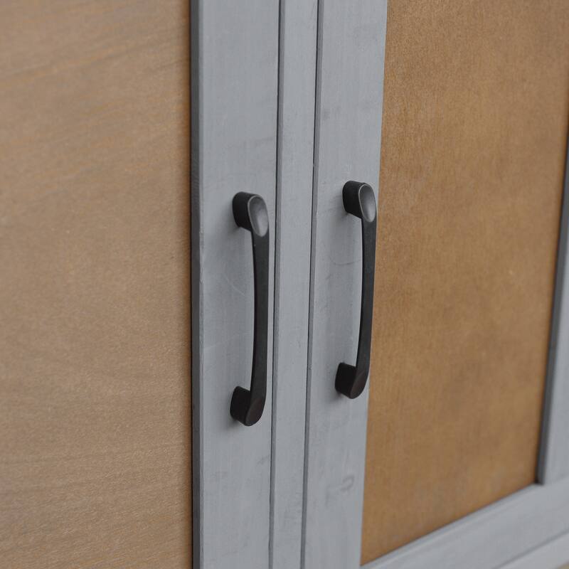 Portable Foldable Outdoor Kitchen Cart with Storage Cabinet and Lockable Wheels