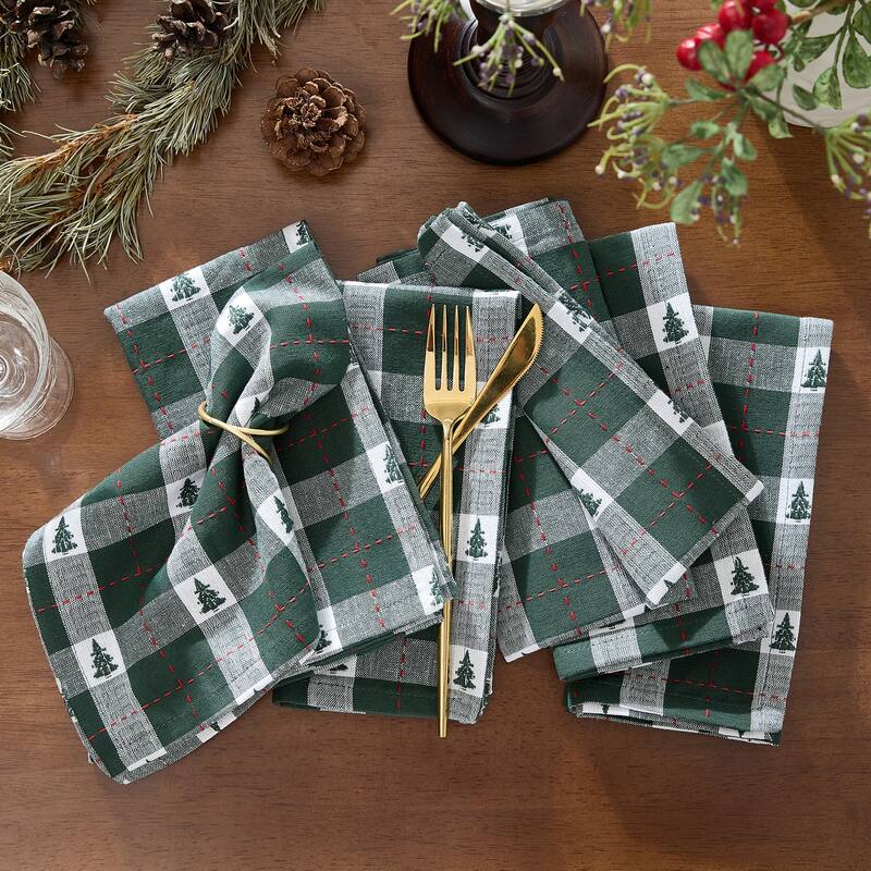 Sherwood Tree Dobby Cotton Napkins, Set of 8 - 17x17