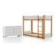 preview thumbnail 11 of 15, Furniture of America Oryas 2-Piece White and Natural Solid Wood Twin over Twin Bunk Bed and Dresser Kids Bedroom Set