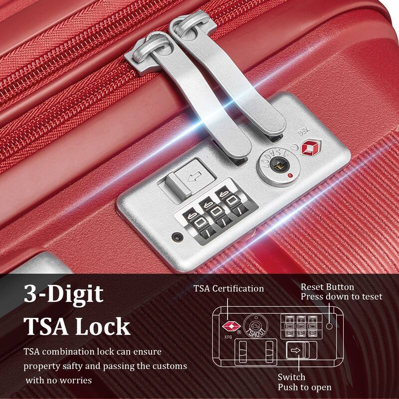 14/20/24/28 4-Piece Modern Expandable Luggage Sets, Lightweight Luggage with Zippered Pocket and TSA Lock, for Boarding Travel