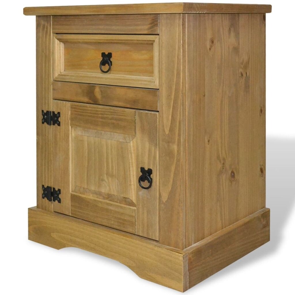 Shop Vidaxl Bedside Cabinet Mexican Pine Corona Range 20 9 X15 4 X26 4 Overstock 26398902