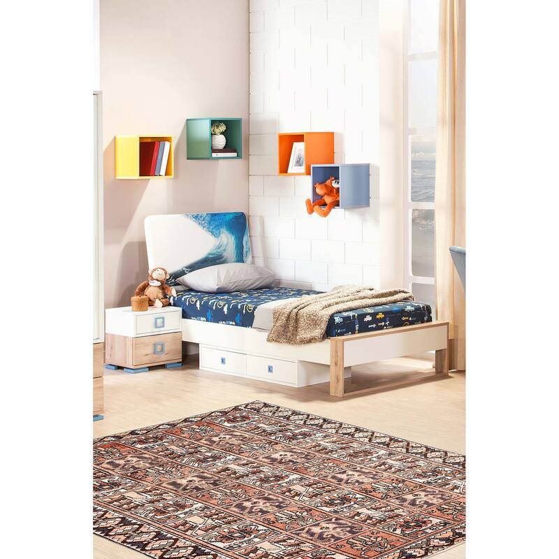 ECARPETGALLERY Hand-knotted Kayseri Vintage Brown Wool Rug - 6'2 x 9'2