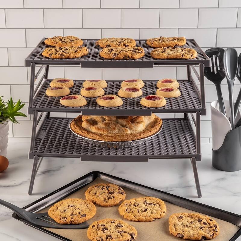 Hutzler Coolwave Stackable Cooling Rack, 15 x 10 Inches, Collapsible Baking Rack, BPA Free