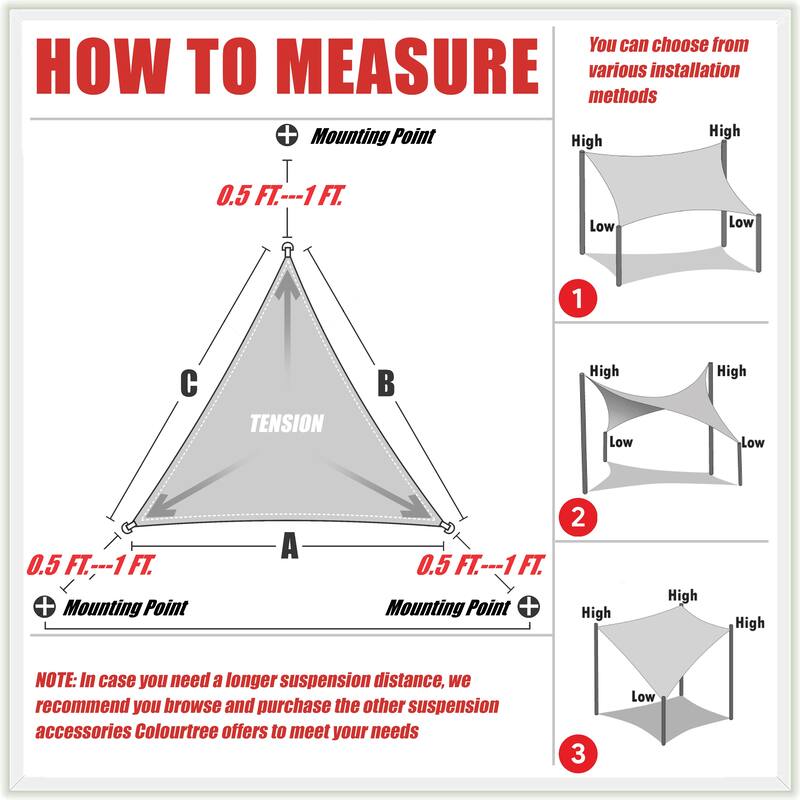 ColourTreeUSA Waterproof Custom Size Brown Right Triangle Sun Shade Sail Canopy UV Block