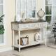 Farmhouse Distressed Wood and Metal 3-Drawer Console Table