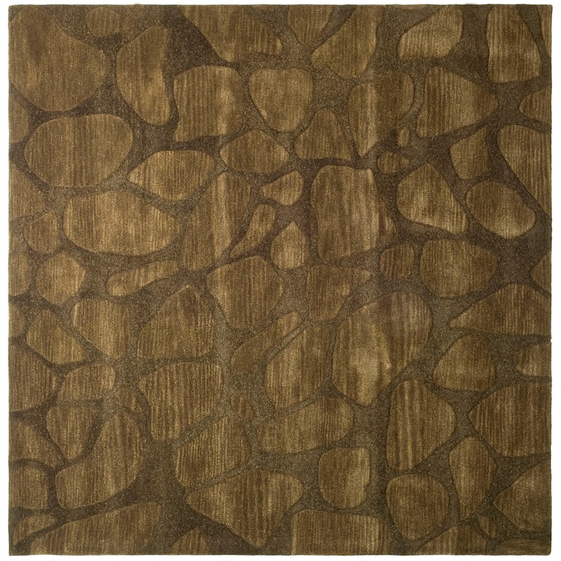 SAFAVIEH Handmade Soho Jessi N.Z. Wool Rug - 6' Square - Brown