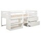 preview thumbnail 39 of 55, Multi-Function Twin Size Wood Loft Bed,Solid Wood Bed with Shelves drawers Antique White