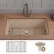 preview thumbnail 1 of 7, Lexicon Drop-In Quartz 32 Inch Single Bowl Kitchen Sink Kit Galaxy Beige
