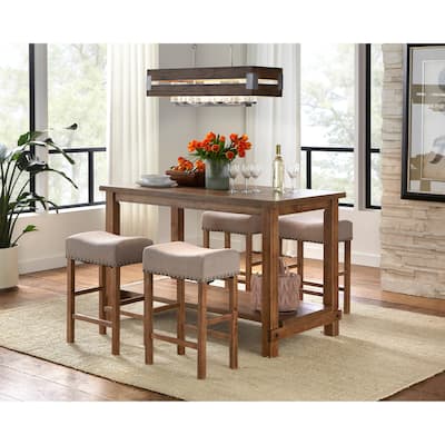 Simple Living Hathaway 5-Piece Nailhead Counter Height Dining Set