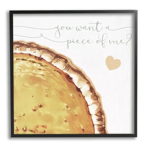 Stupell Industries Want a Piece Of Me Funny Pumpkin Pie Framed Wall Art - Yellow