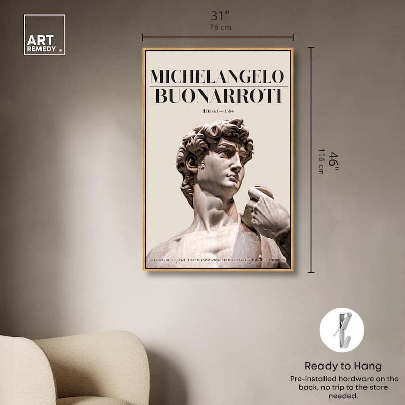 Gaze of Michelangelo's David Canvas by Art Remedy