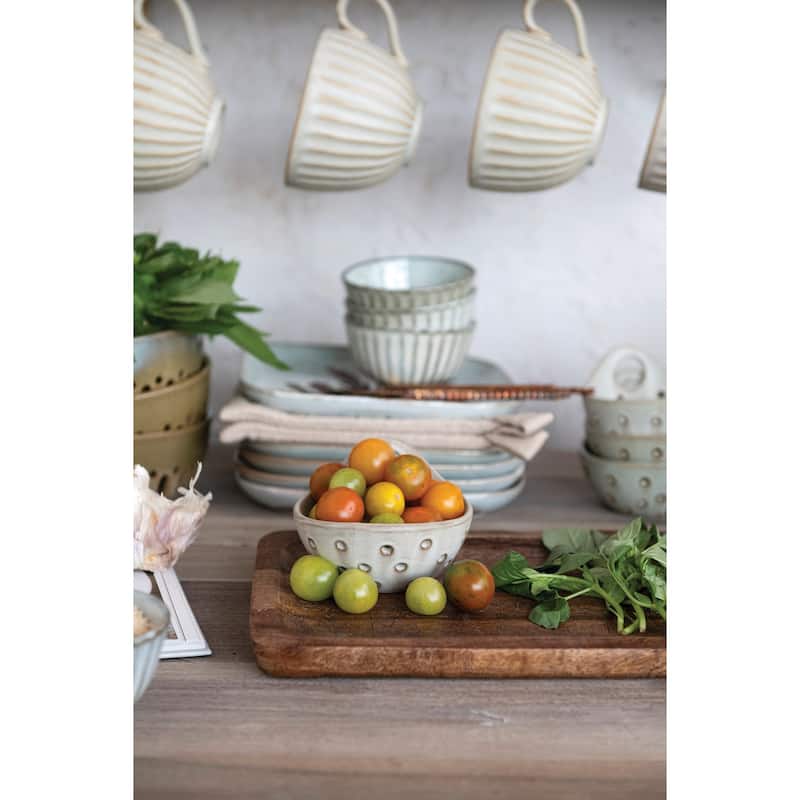 Mango Wood Tray with Laser Etched Botanicals - 11.8"L x 7.8"W x 1.0"H - 11.8"L x 7.8"W x 1.0"H