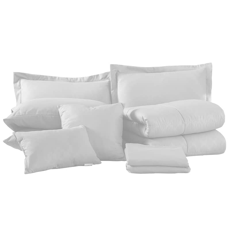 White Plaid Comforter Set