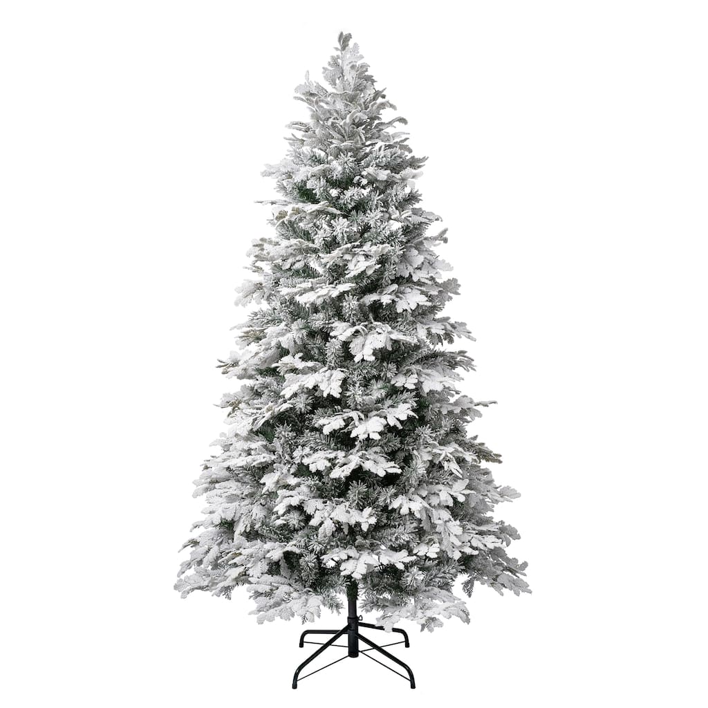National Tree Company 7.5 ft. Feel-Real Acacius Snowy Hinged Tree - 7.5 Foot