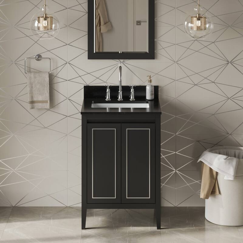 Jeffrey Alexander VKITPER24R-GRANITE Percival II 24" Free Standing - Black / Black - Anthracite Finish