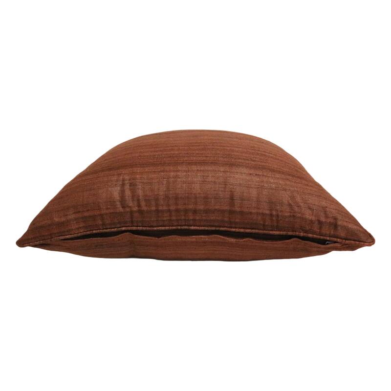 Home&Manor Raw Silk Throw Pillow 18" Dark Tan