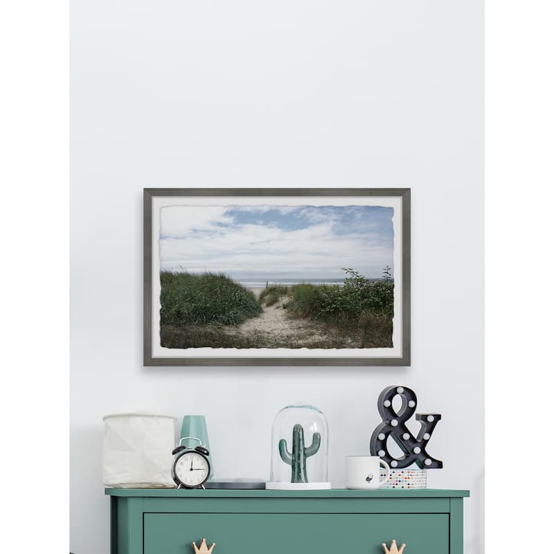 Coastal Vegetation Framed Wall Art, Coastal Serenity - Tranquil Ocean-Inspired Wall Décor