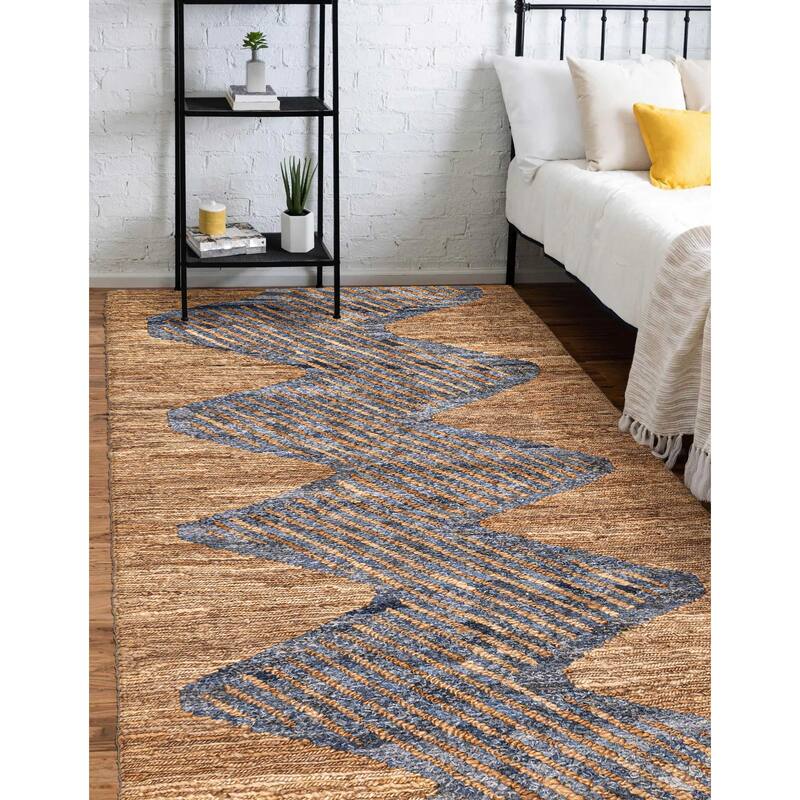 ECARPETGALLERY Braided Weave Palas Denizli Light Brown Cotton, Jute Rug - 5'1 x 8'0