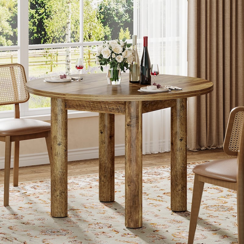 47-inch Round Dining Table for 4 - RusticBrown