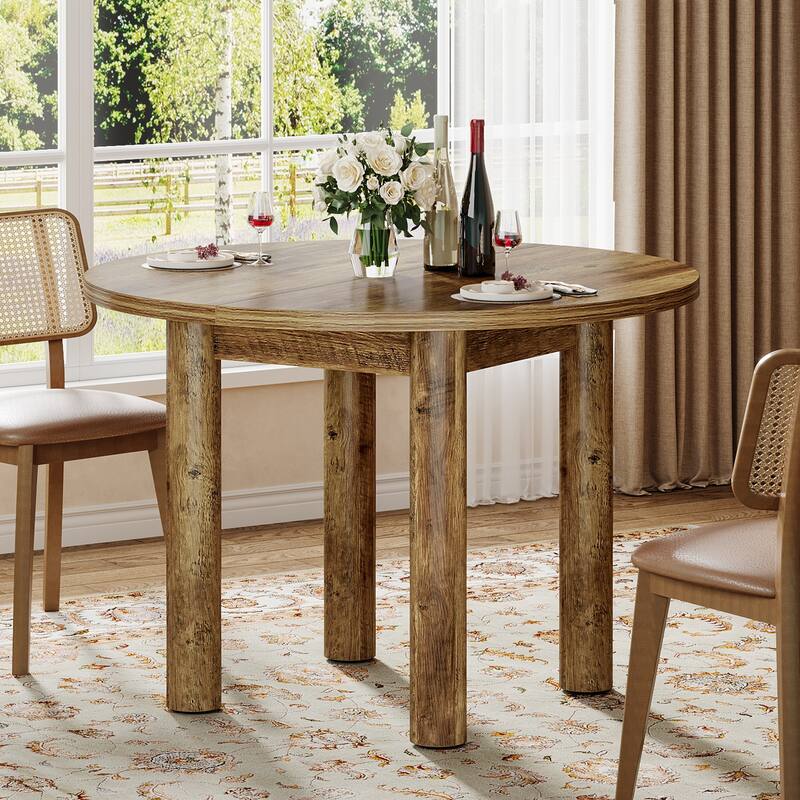 47-inch Wooden Round Dining Table for 4