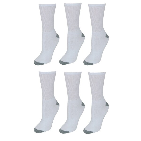 Fruit of the Loom Women's Extended Size Crew Socks (6 Pair Pack)