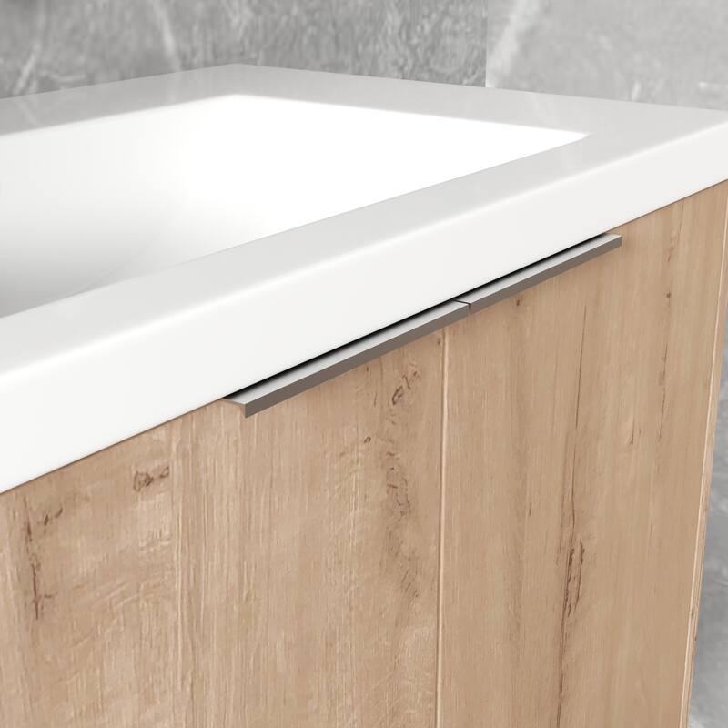 60 Inch Bathroom Vanity with Soft Close Doors, Resin Sink, Ample Storage and Matching Small Shelves (KD Packing)