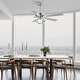 preview thumbnail 2 of 46, 52" Modern Chrome/ Black Indoor Ceiling Fan Light with Remote and 5 Resiversible Blades