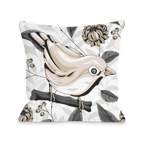 Floral Bird 2 - Throw Pillow