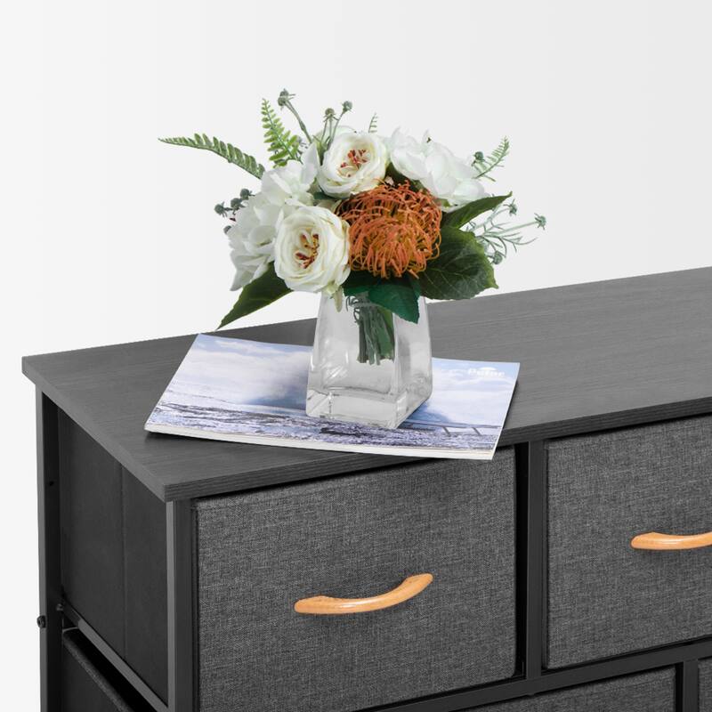 VredHom Extra Wide 9 Drawers Fabric Dresser Storage Organizer