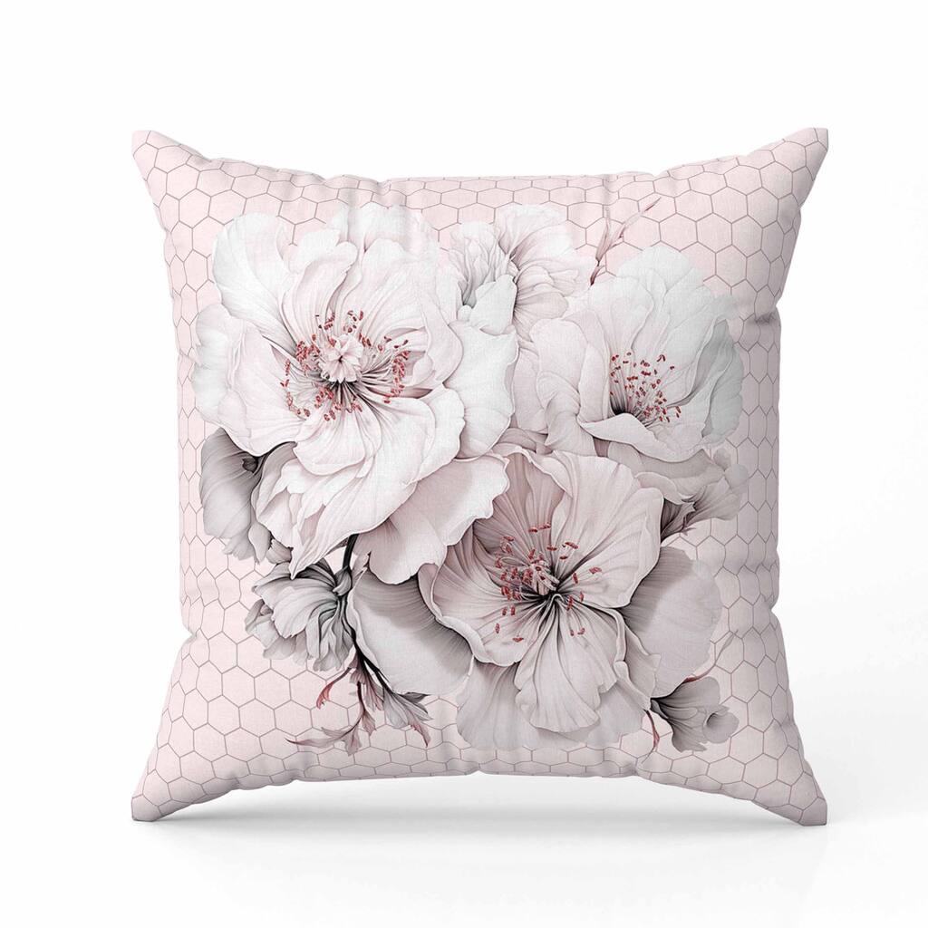 Magnolia Majesty Faux Suede Reversible Throw Pillow Pink