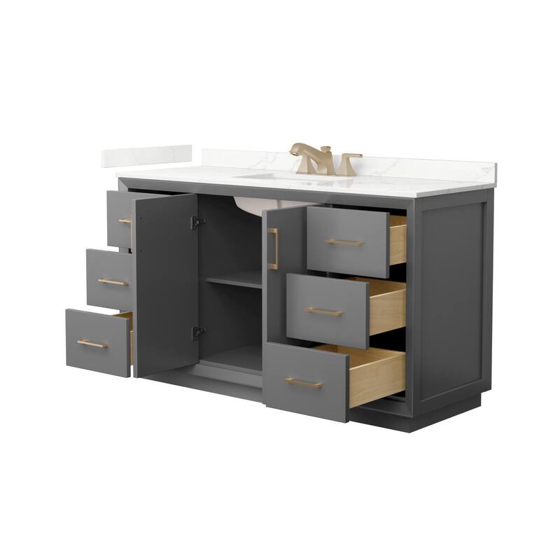 Wyndham Collection WCF414160S-QTZ-US3MXX Strada 60" Free Standing