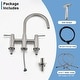 preview thumbnail 13 of 17, PROOX Double Handle Bridge Kitchen Faucet with Side Sprayer